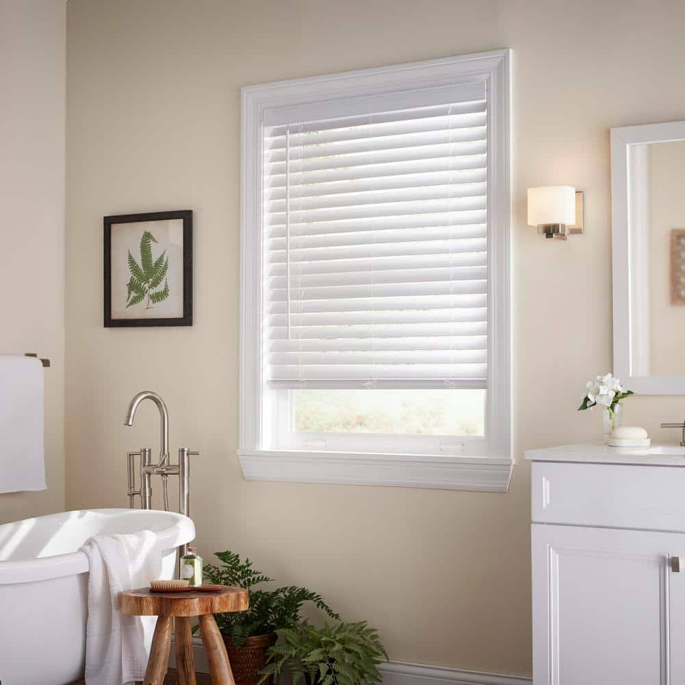 Home Decorators Collection White Cordless 2 in. Faux Wood Blind 23" W x 48" L - Product image 1