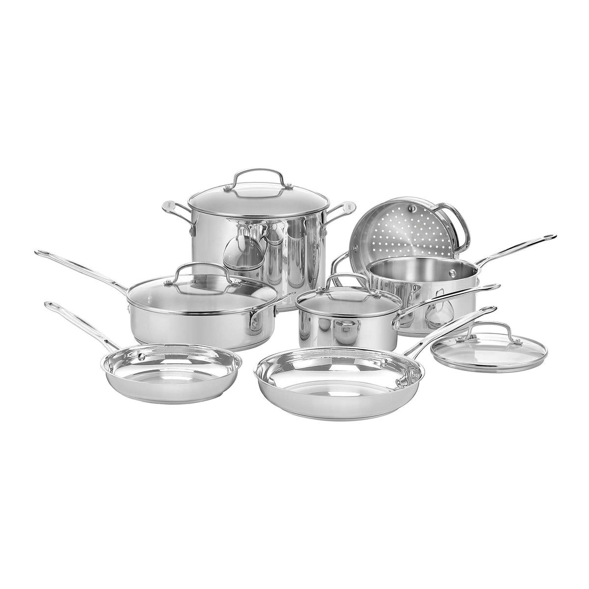 Cuisinart Chef's 11 Piece Classic Stainless Steel Cookware Set, Silver - Product image 1