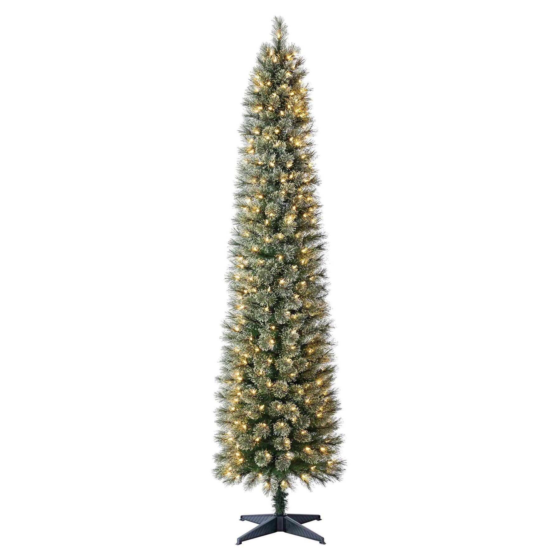 7 ft Pre-Lit Shelton Pencil Fir Artificial Christmas Tree, Clear LED Lights, by Holiday Time - Product image 1