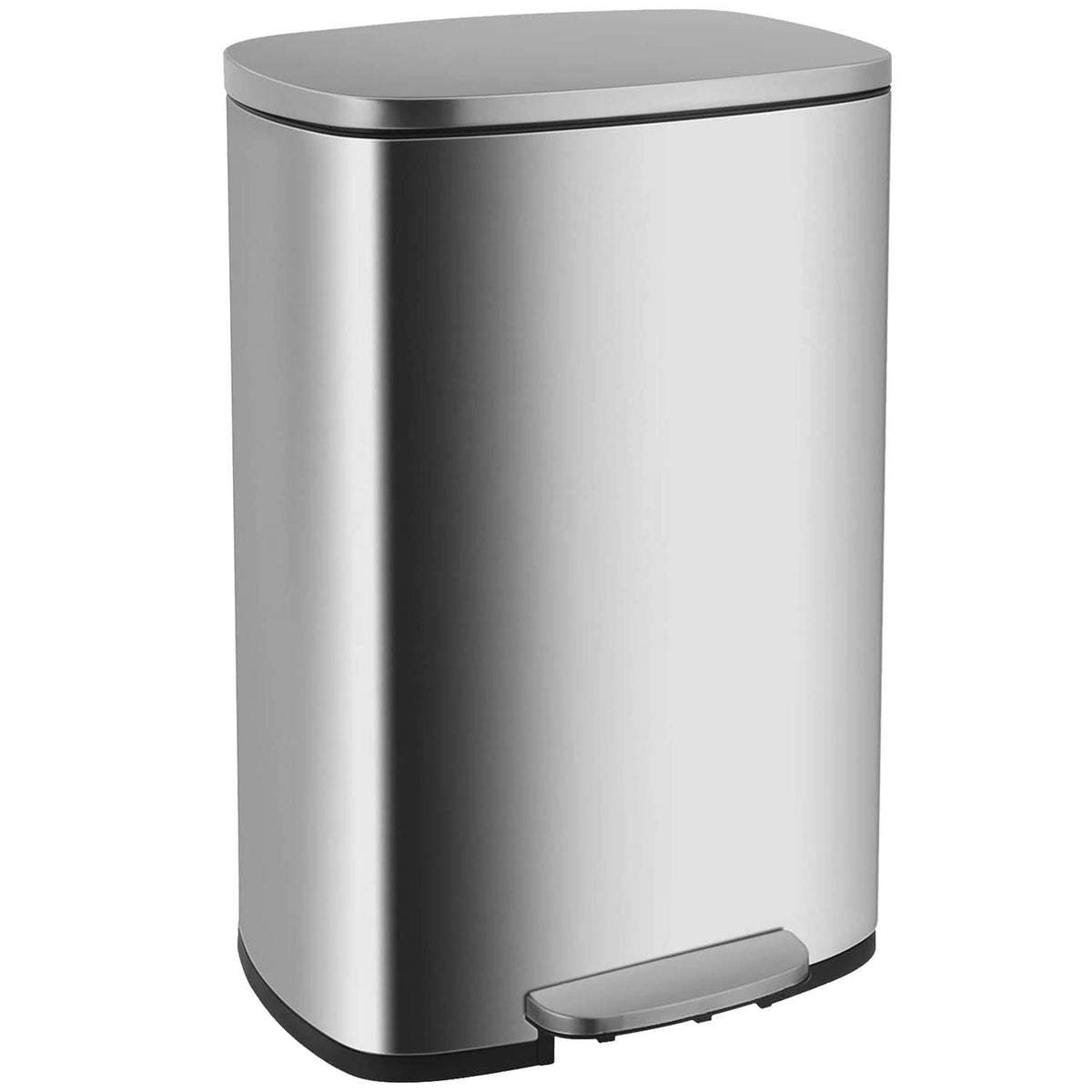 Kitchen Trash Can with Lid for Office Bedroom Bathroom Step Trash Bin Fingerprint-Proof Garbage Bin Brushed - Product image 1