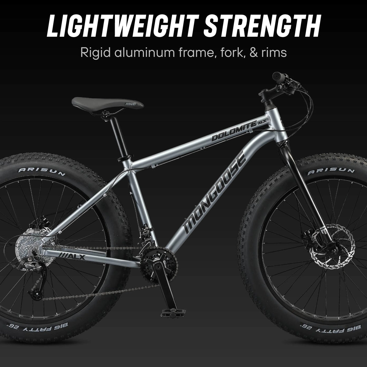 26 - In. Dolomite ALX Unisex Fat Tire Mountain Bike, Gray