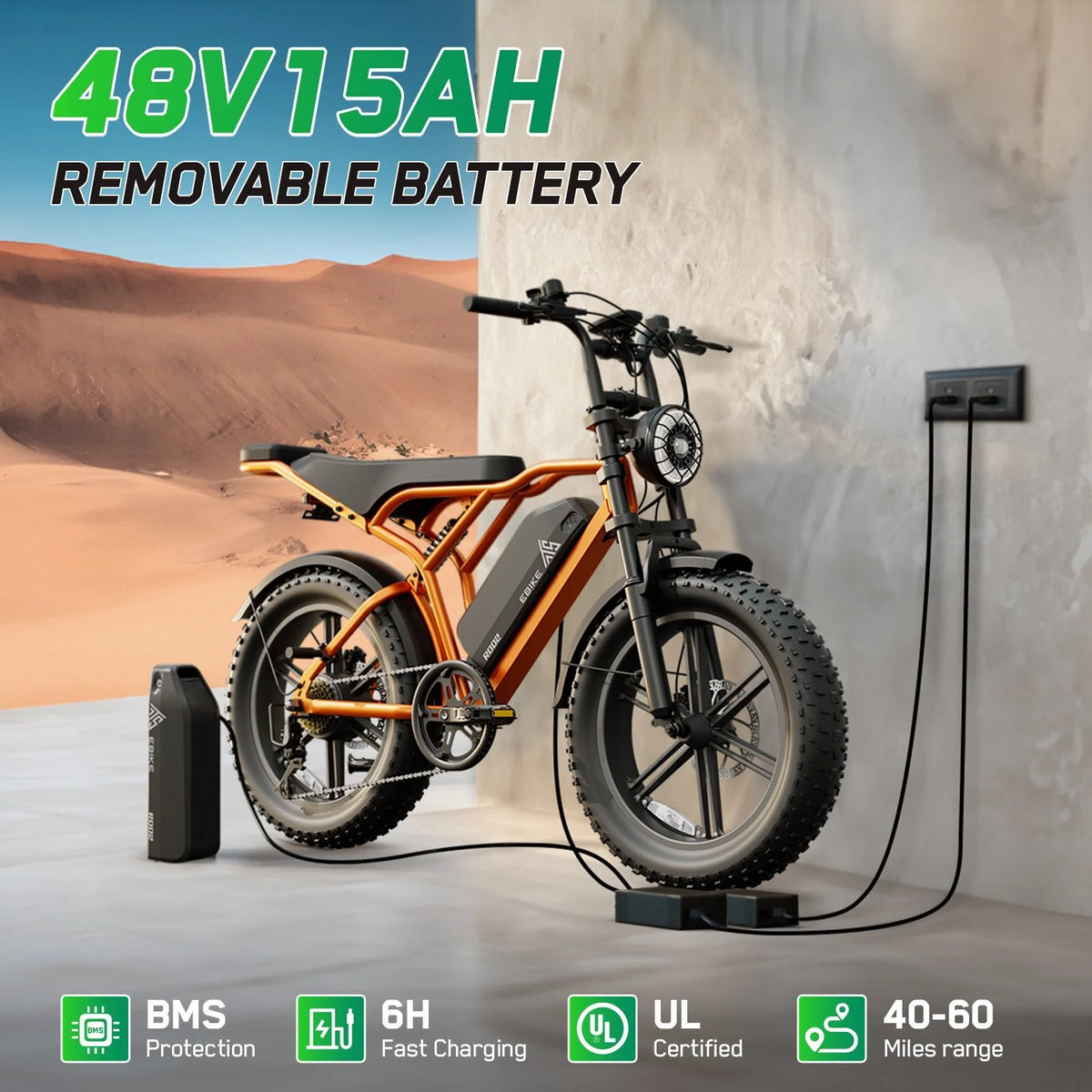 TST Electric Bike for Adults, 750W Peak 1500W Motor, 20"x4" Fat Tire, E Mountain Bike, 48V/15AH UL2849 - Product image 20