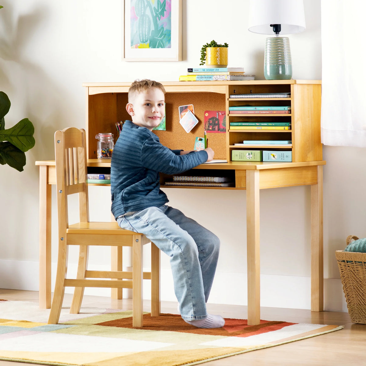 Guidecraft Kids Media Desk and Chair Set - Gray: Kids Desk and Chair Set - Product image 14