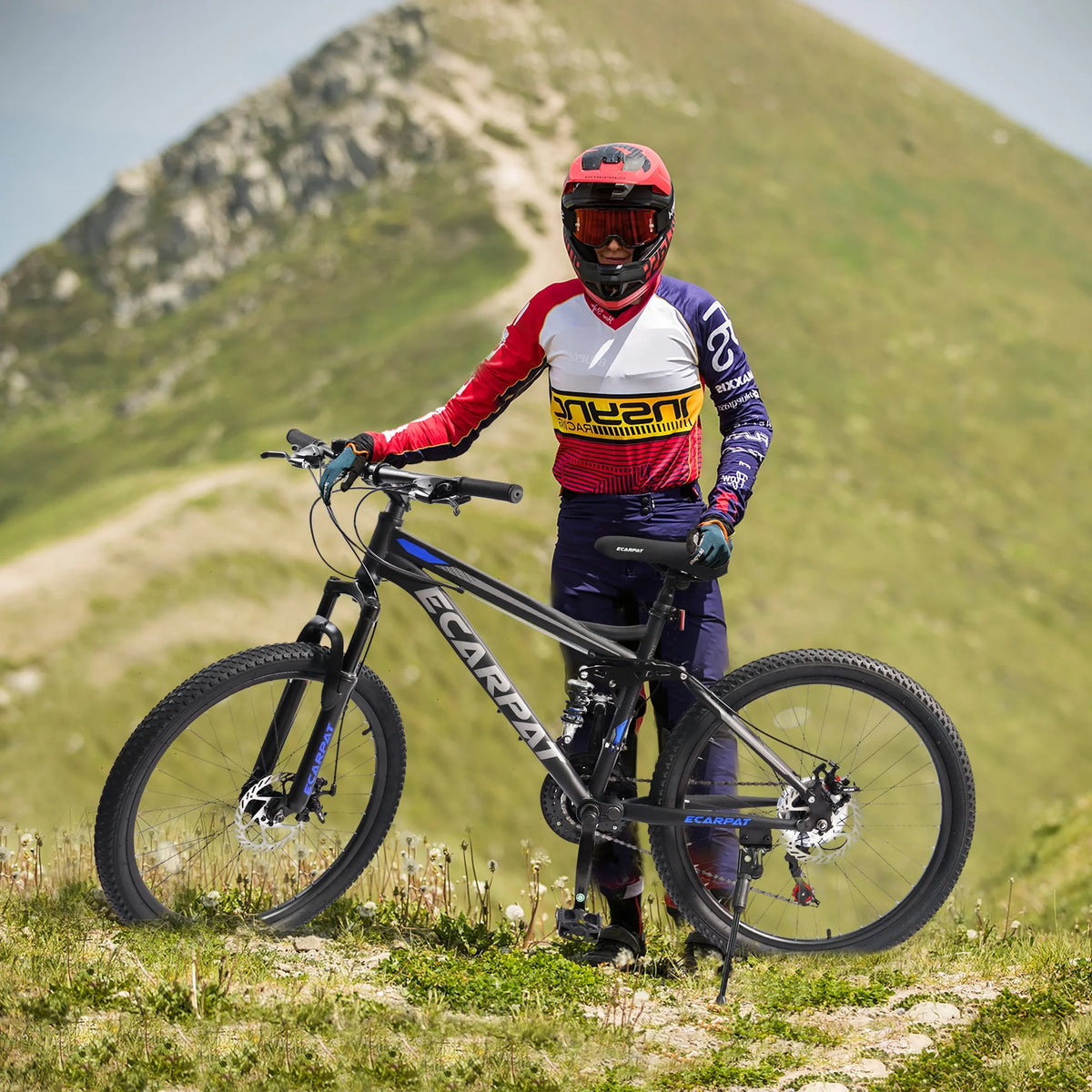 24 in Dual/Front Suspension Mens Womens Mountain Bike, 21 Speeds Dual Disc Brake, High - Carbon Steel Frame - Product image 4