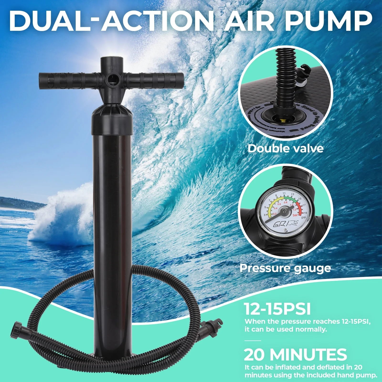 Arlopu Portable 10' Inflatable Stand up Paddle Board with Aluminum Paddle, Leash - Product image 9