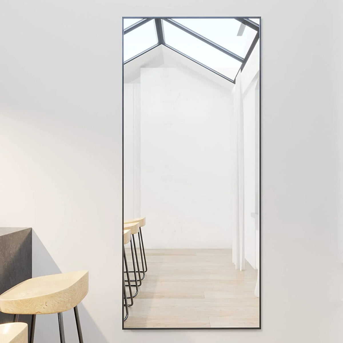 BEAUTYPEAK Full Length Mirror 71"x26" Rectangle Wall Mirror Floor Mirrors for Leaning, Black - Product image 6