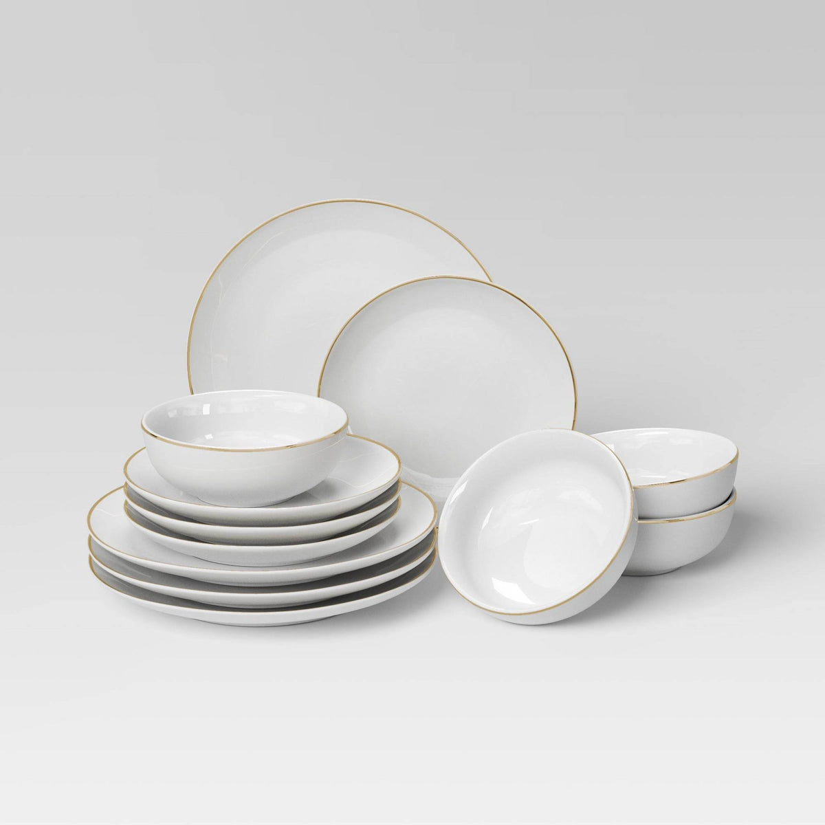 12pc Christmas Dinnerware Set Gold - Threshold - Product image 1