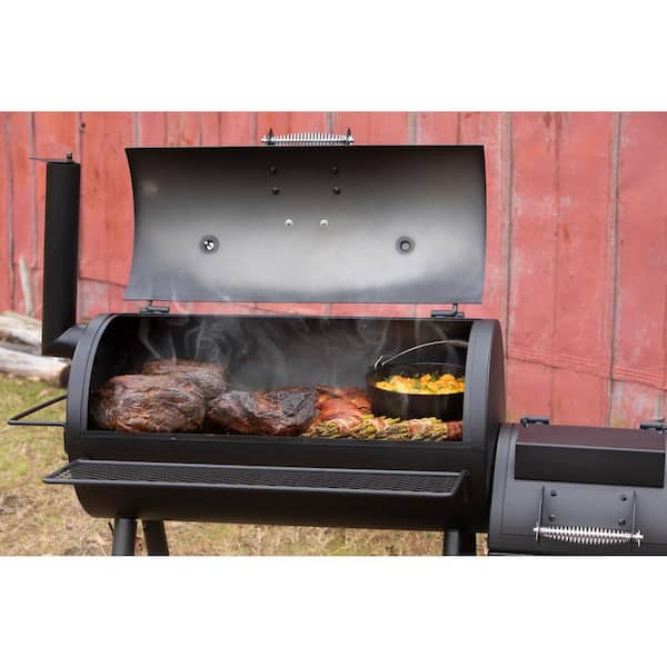 Highland Offset Charcoal Smoker and Grill in Black with 900 Sq. In. Cooking Space - Product image 6