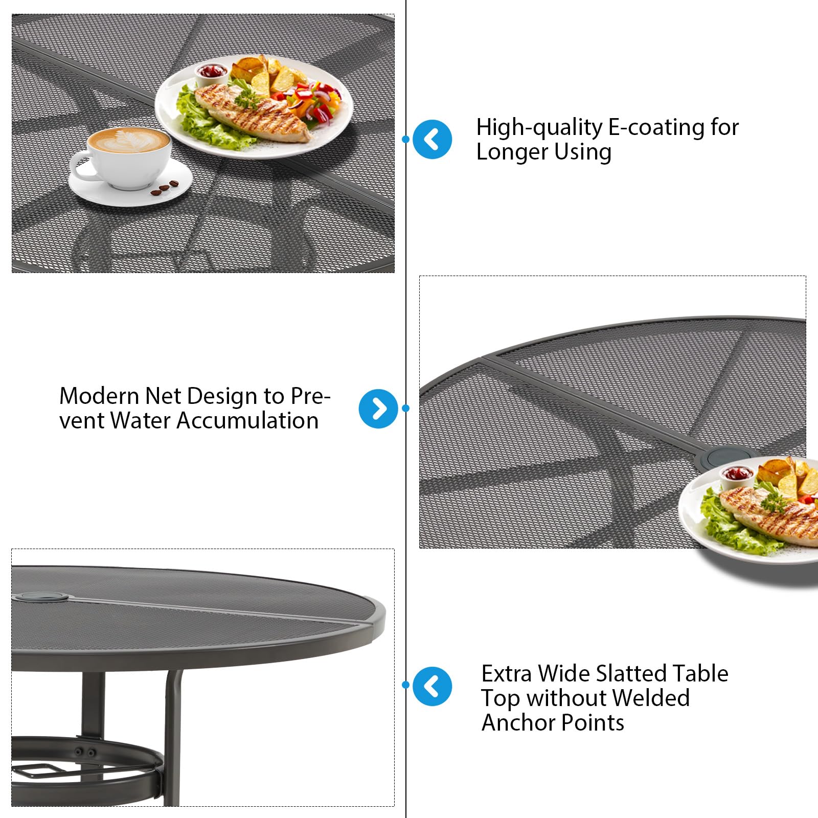 AECOJOY 5 Piece Patio Table and Chair Set for 4, Outdoor Dining Set with 1.73" Umbrella Hole - Product image 4