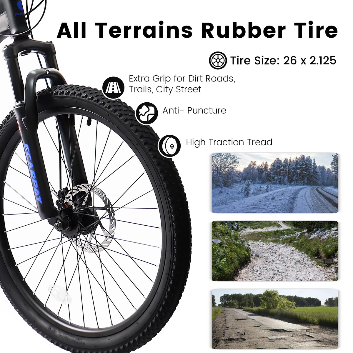 24 in Dual/Front Suspension Mens Womens Mountain Bike, 21 Speeds Dual Disc Brake, High - Carbon Steel Frame - Product image 5