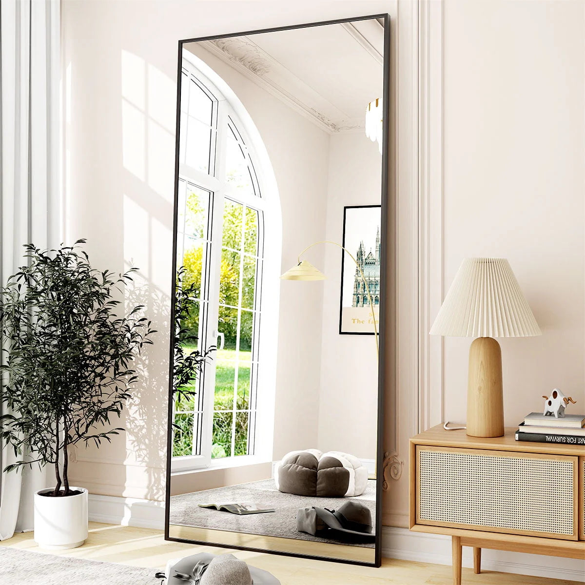 BEAUTYPEAK Full Length Mirror 71"x26" Rectangle Wall Mirror Floor Mirrors for Leaning, Black - Product image 9