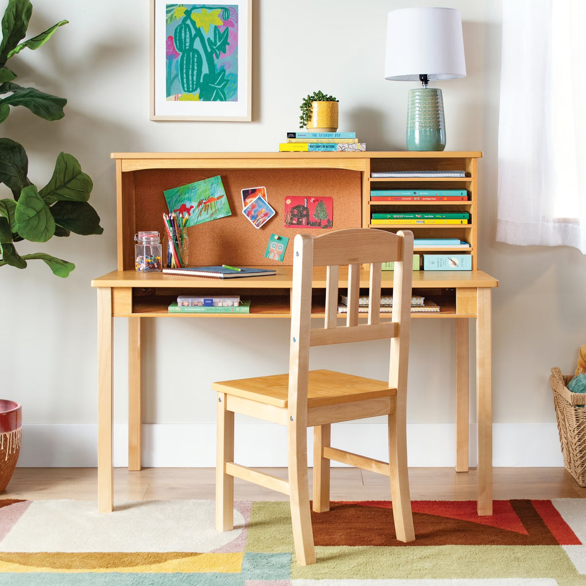 Guidecraft Kids Media Desk and Chair Set - Gray: Kids Desk and Chair Set - Product image 3
