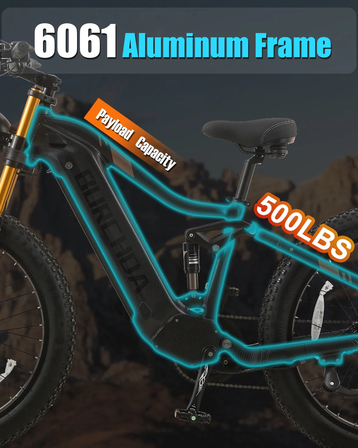 Dual Motors AWD 2000W Electric Bike for Adult 26'' UL2849 48V 30AH E - Product image 25