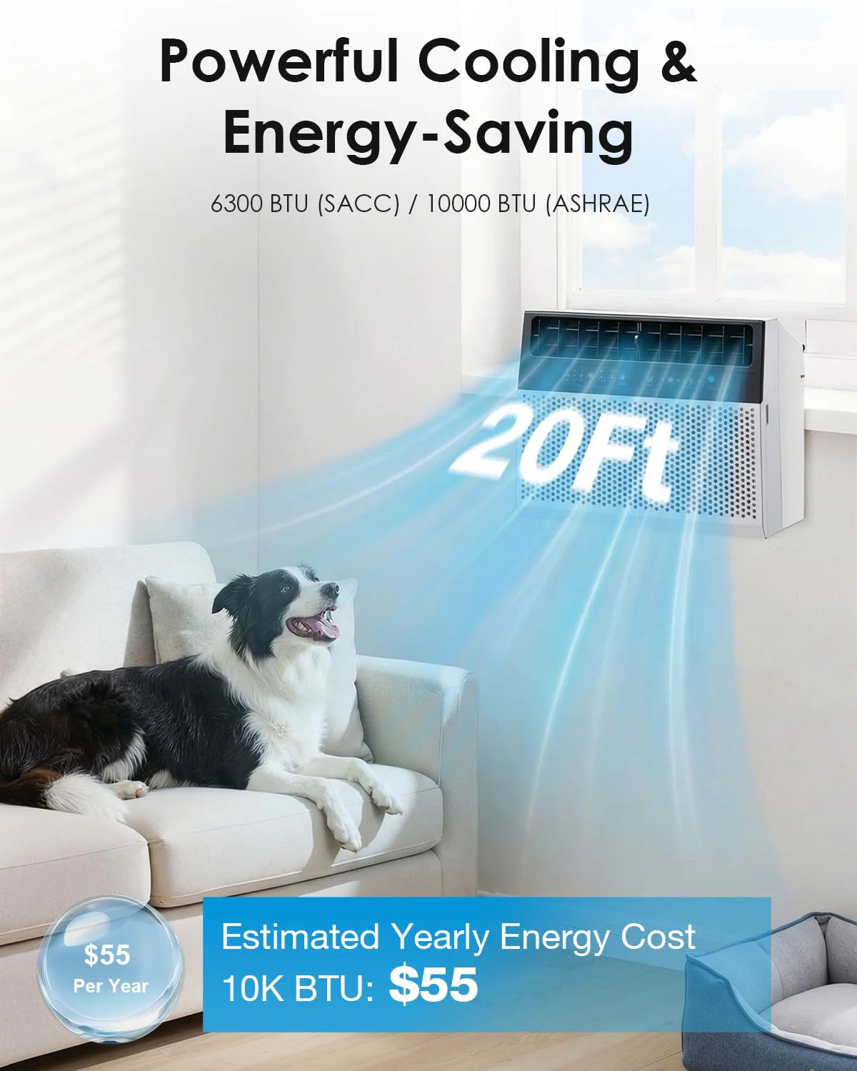 AECOJOY 10000 BTU Window Air Conditioner, Energy-Saving Window AC Unit, Cools up to 250 Sq. Ft - Product image 4