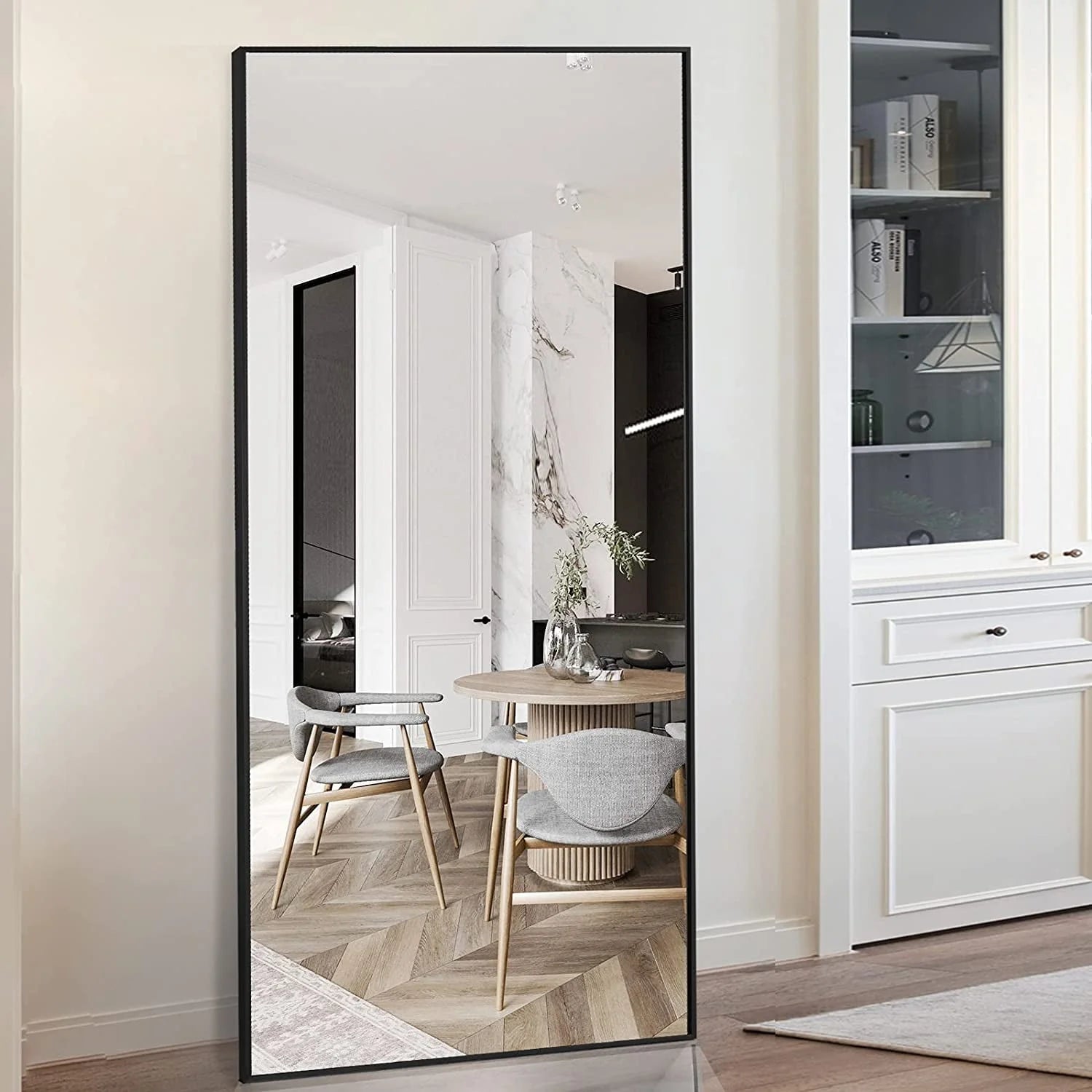 BEAUTYPEAK Full Length Mirror 71"x26" Rectangle Wall Mirror Floor Mirrors for Leaning, Black - Product image 2