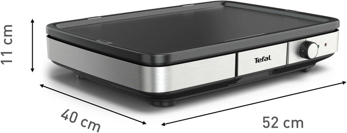Tefal Electric Plancha Maxi Plancha XXL 10/12 People Indoor and Outdoor Stainless Steel Plancha CB690D12
