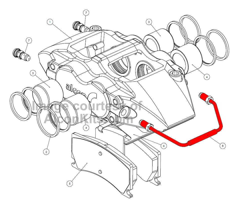 Mono4 Bridge (Crossover) Pipe (for 28mm disc system calipers)