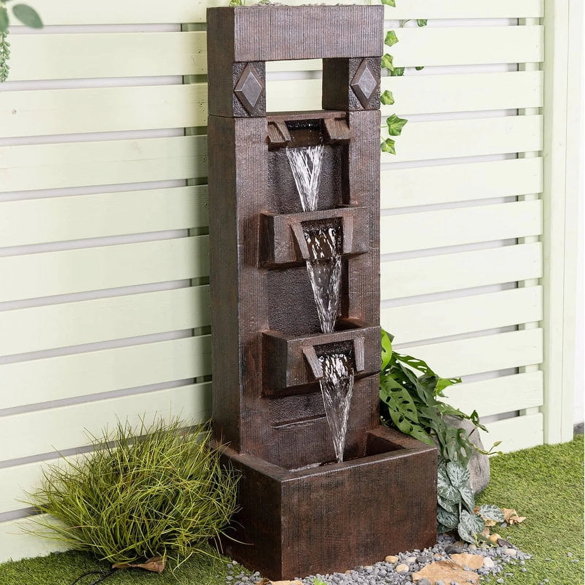 Outdoor Fountains and Indoor Waterfalls 4 Floor - Standing Water Fountain Outdoor with LED Lights for - Product image 6