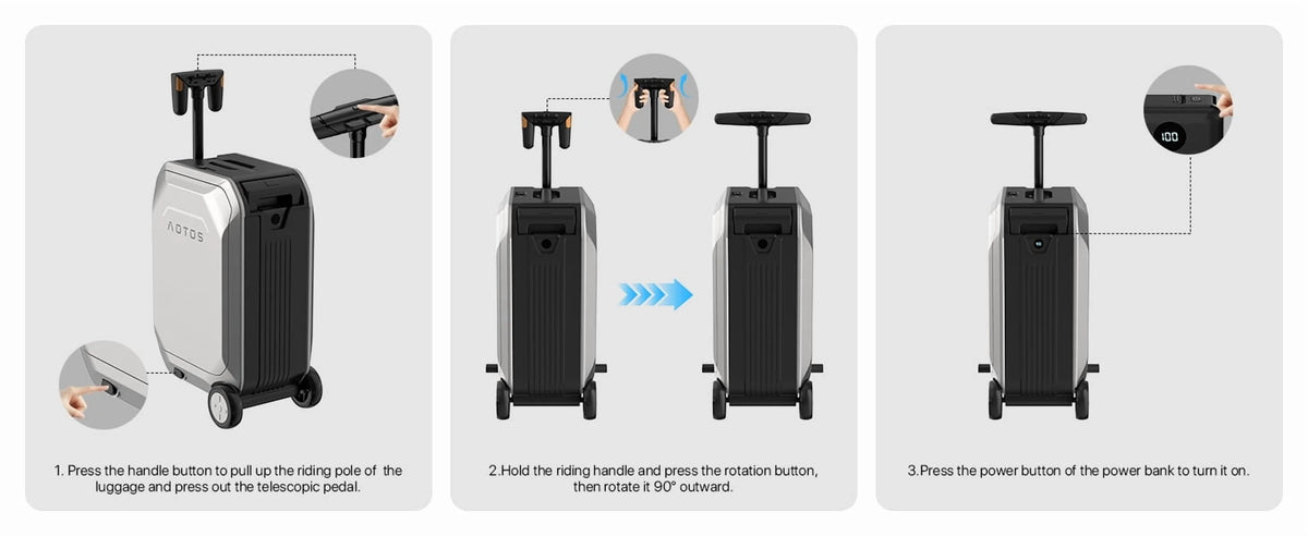 L2 - S Smart Rideable Luggage, Foldable Electric Scooter Suitcase, 6.2 Mph Max Speed, 6.2 - Mile Range - Product image 13