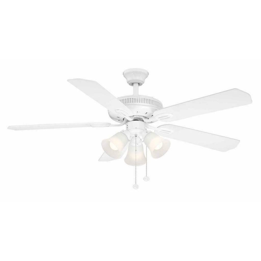 Hampton Bay Glendale 52 in. Indoor White Ceiling Fan with Light Kit - Product image 1