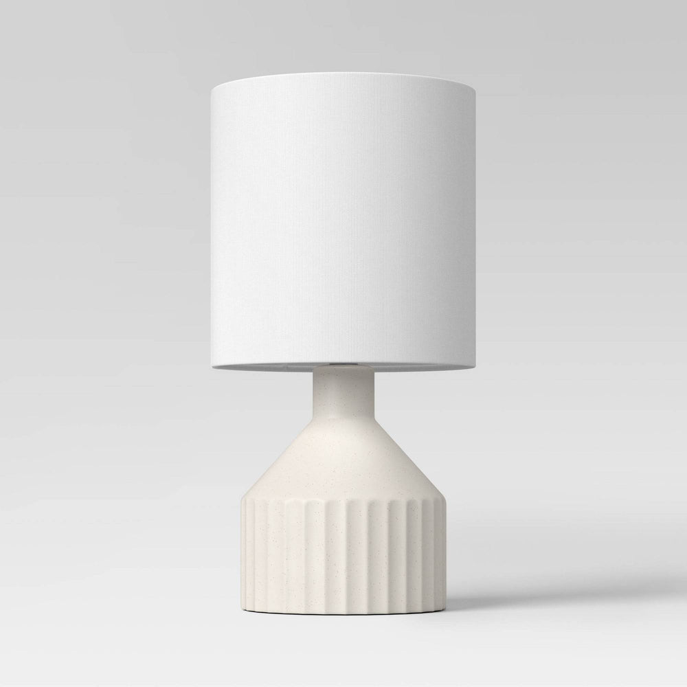 Ribbed Ceramic Mini Table Lamp White - Threshold