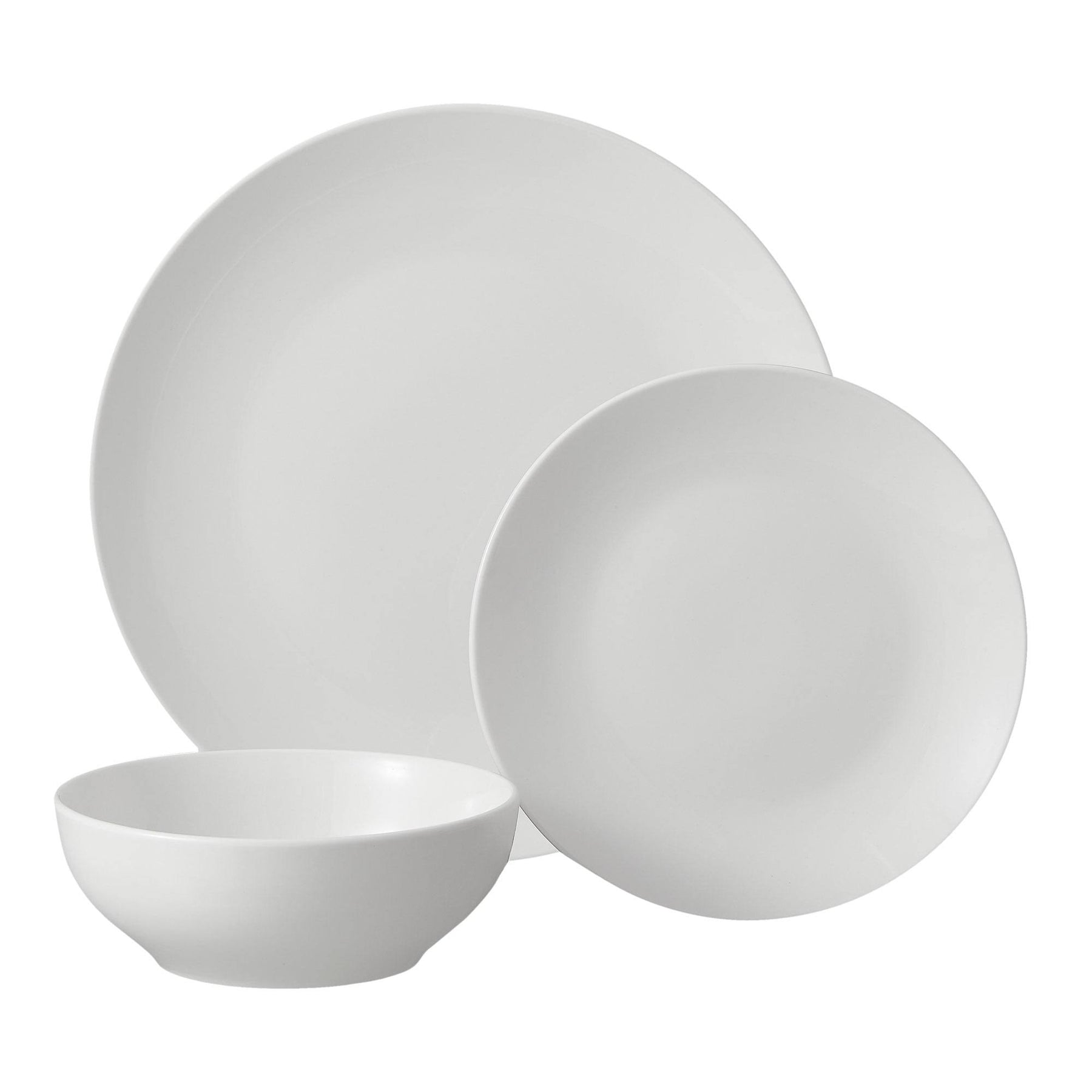 Mainstays Glazed White Stoneware Dinnerware Set, 12-Pieces - Product image 1