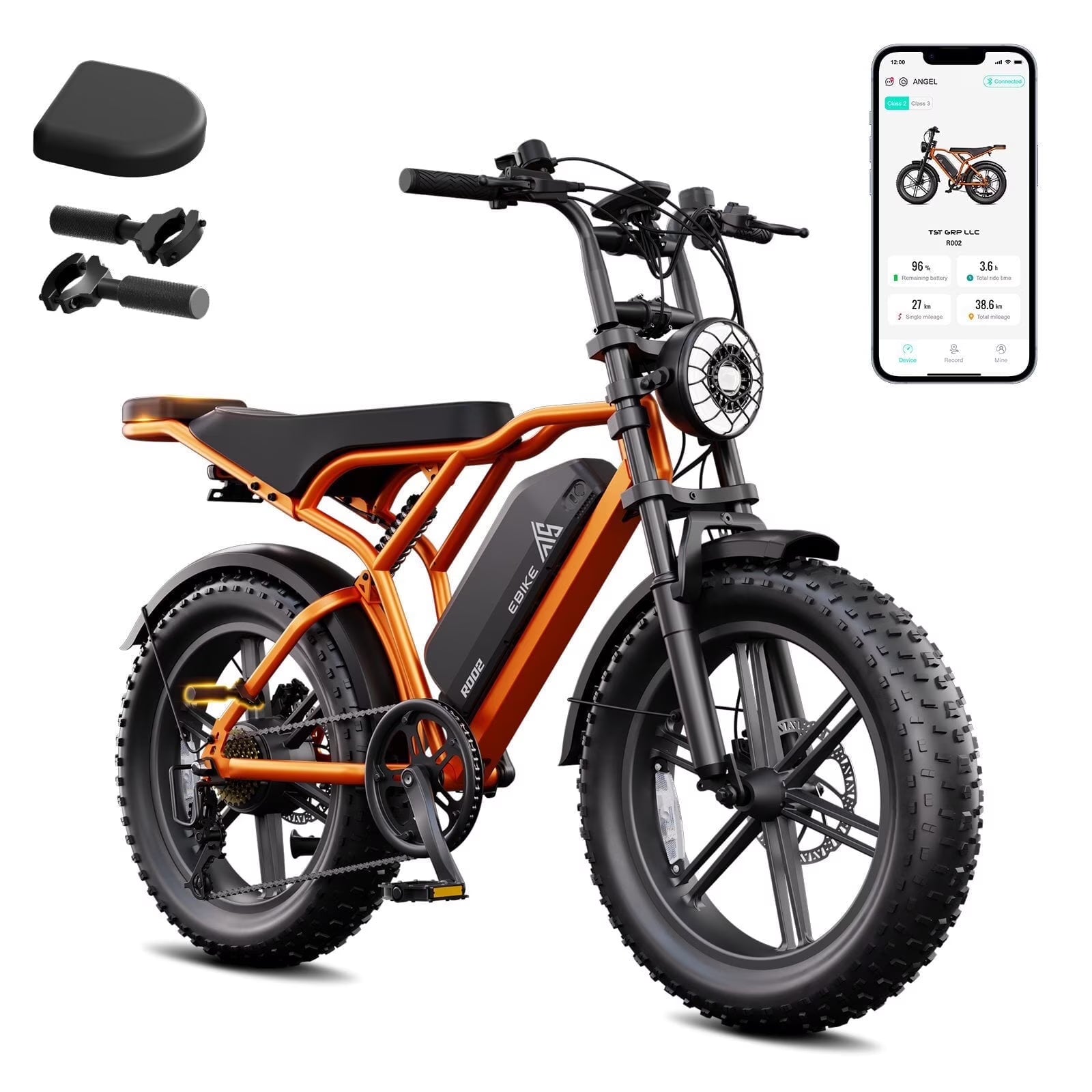 TST Electric Bike for Adults, 750W Peak 1500W Motor, 20"x4" Fat Tire, E Mountain Bike, 48V/15AH UL2849 - Product image 5