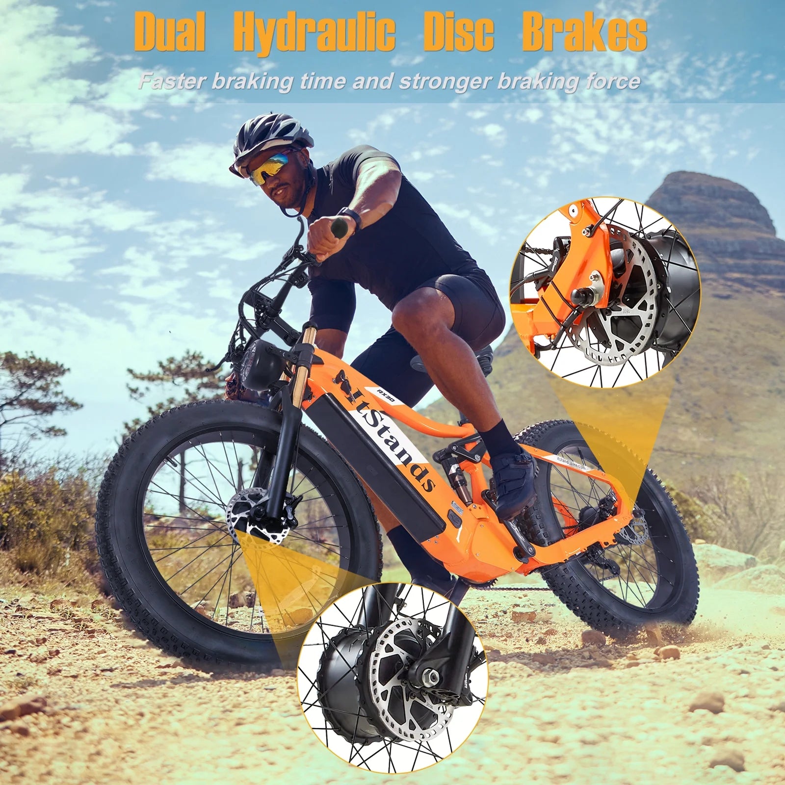 Dual Motors AWD 2000W Electric Bike for Adult 26'' UL2849 48V 30AH E - Product image 4