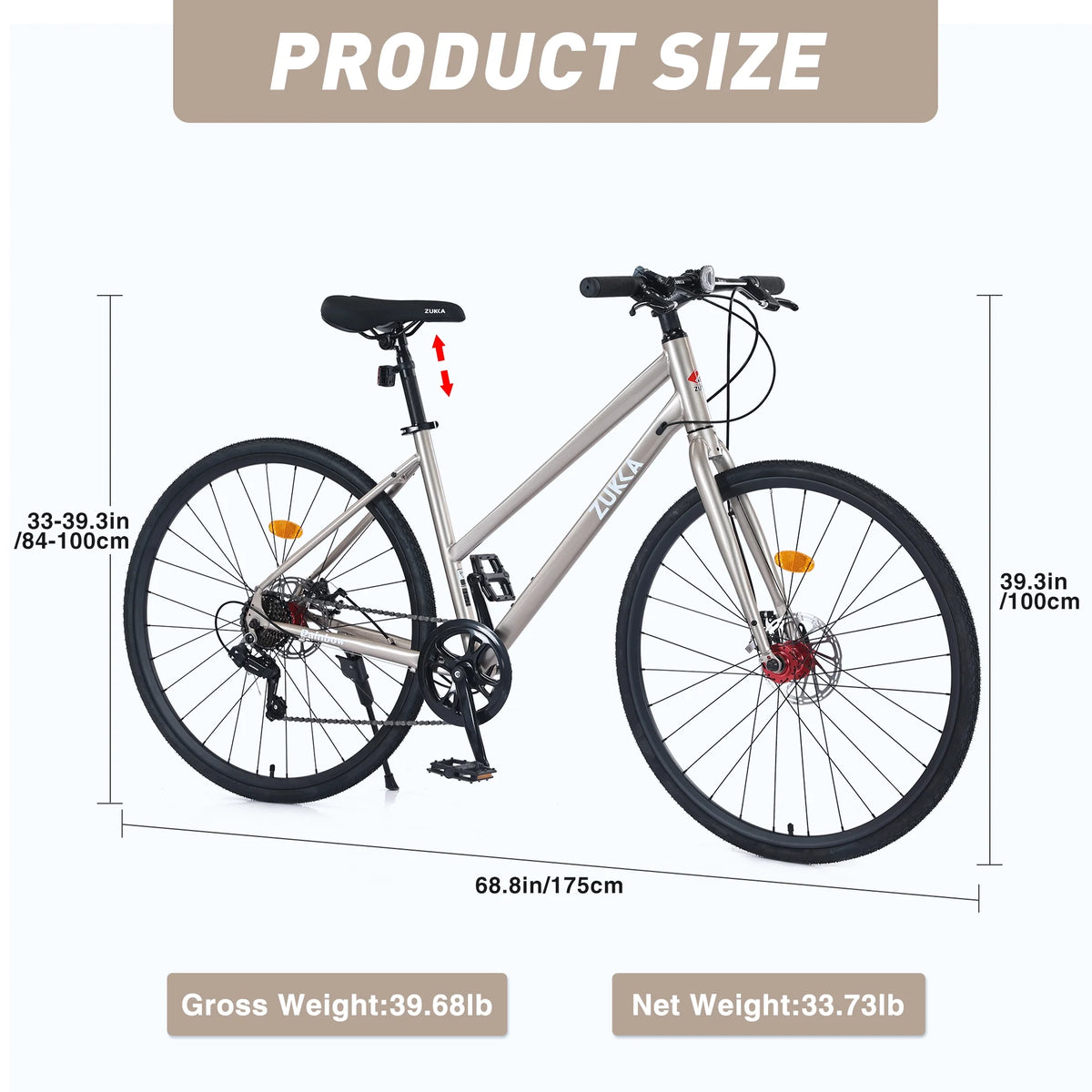 Outdoor Bike 7 Speed Hybrid Bike Disc Brake 700C Road Bike for Men Women'S City Bicycle - Product image 5