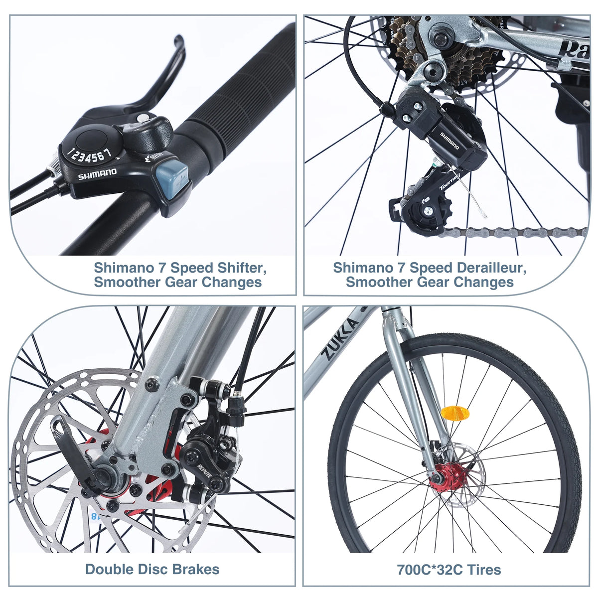 Outdoor Bike 7 Speed Hybrid Bike Disc Brake 700C Road Bike for Men Women'S City Bicycle - Product image 8