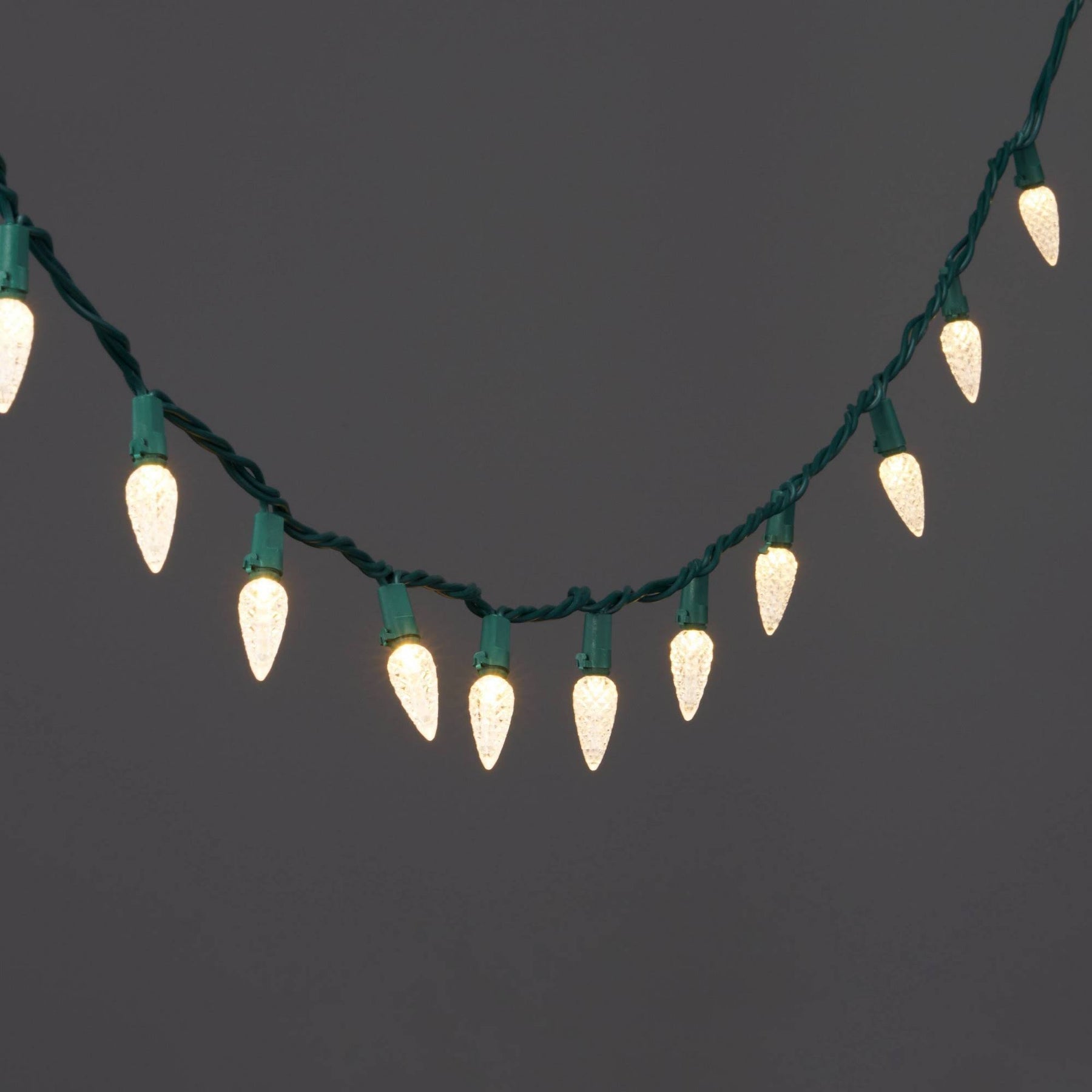 60ct LED C6 Faceted Christmas String Lights Warm White with Green Wire - Wondershop - Product image 1