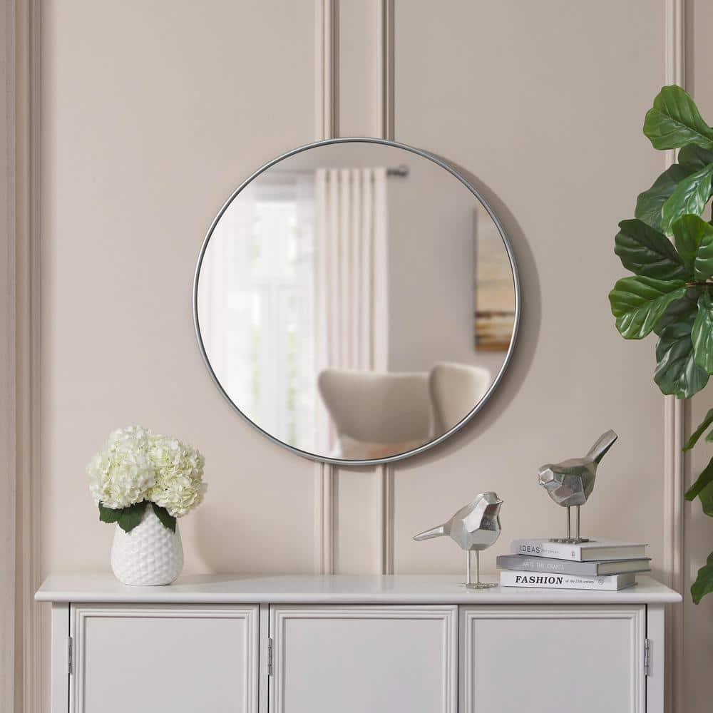Home Decorators Collection Medium Round Silver Classic Accent Mirror (24 in. Diameter) - Product image 1