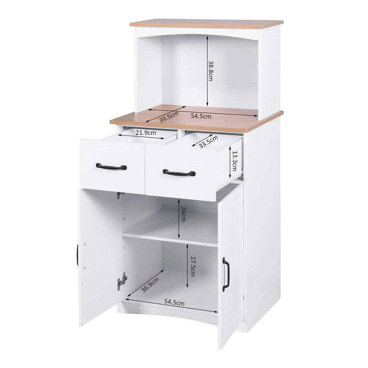 Kitchen Storage Cabinet Pantry Cabinet, White Storage Cupboard Pantry with 2 Doors - Product image 3
