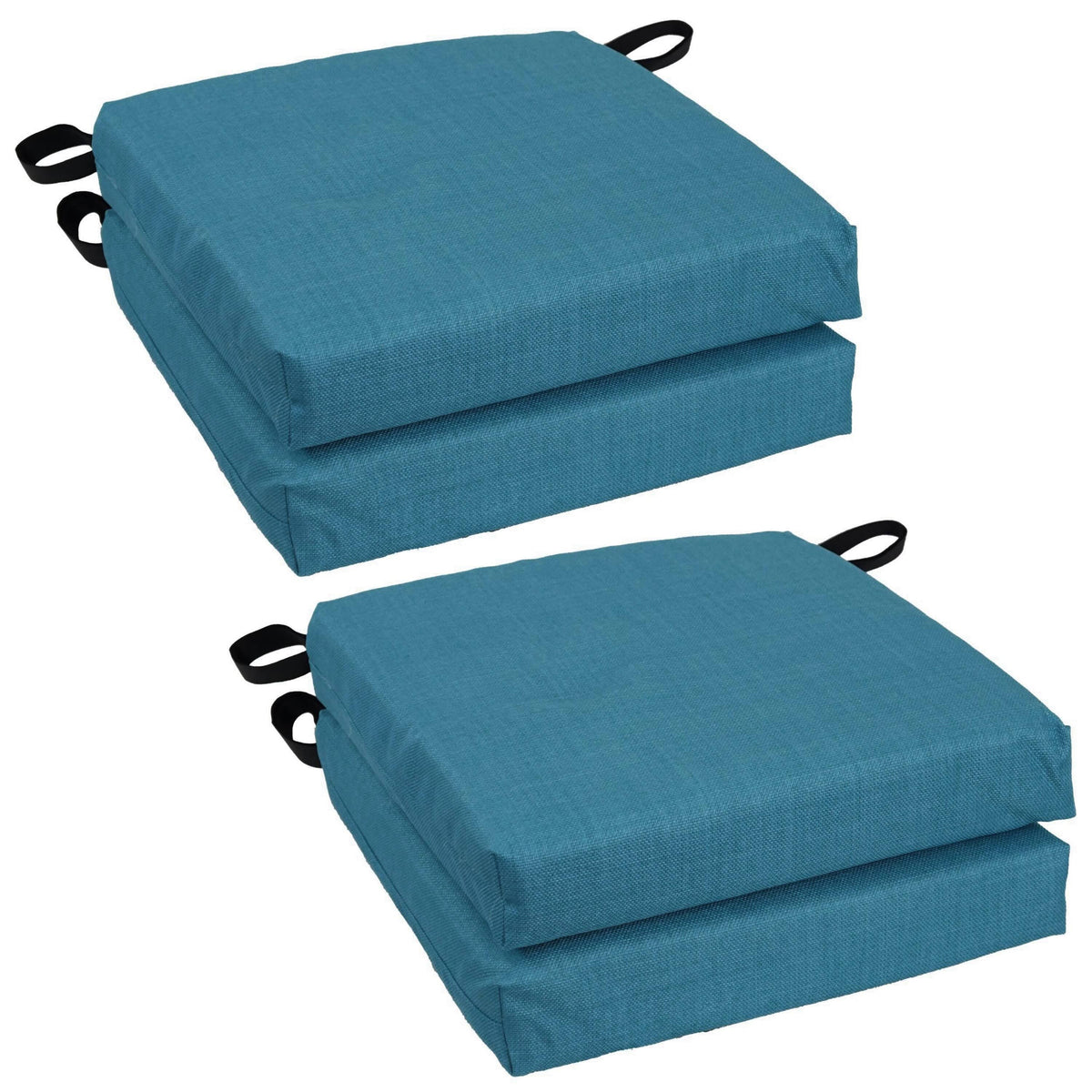 Blazing Needles Set of 4 Outdoor Chair Cushions, Sea Blue - Product image 1