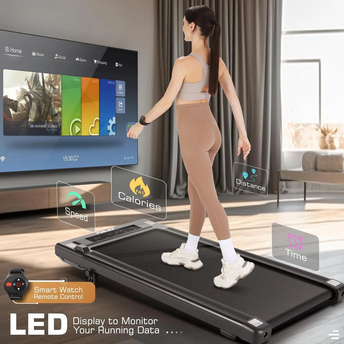 Under Desk Treadmill with Remote Control, LED Touch Screen Treadmill Ultra - Quiet - Product image 5