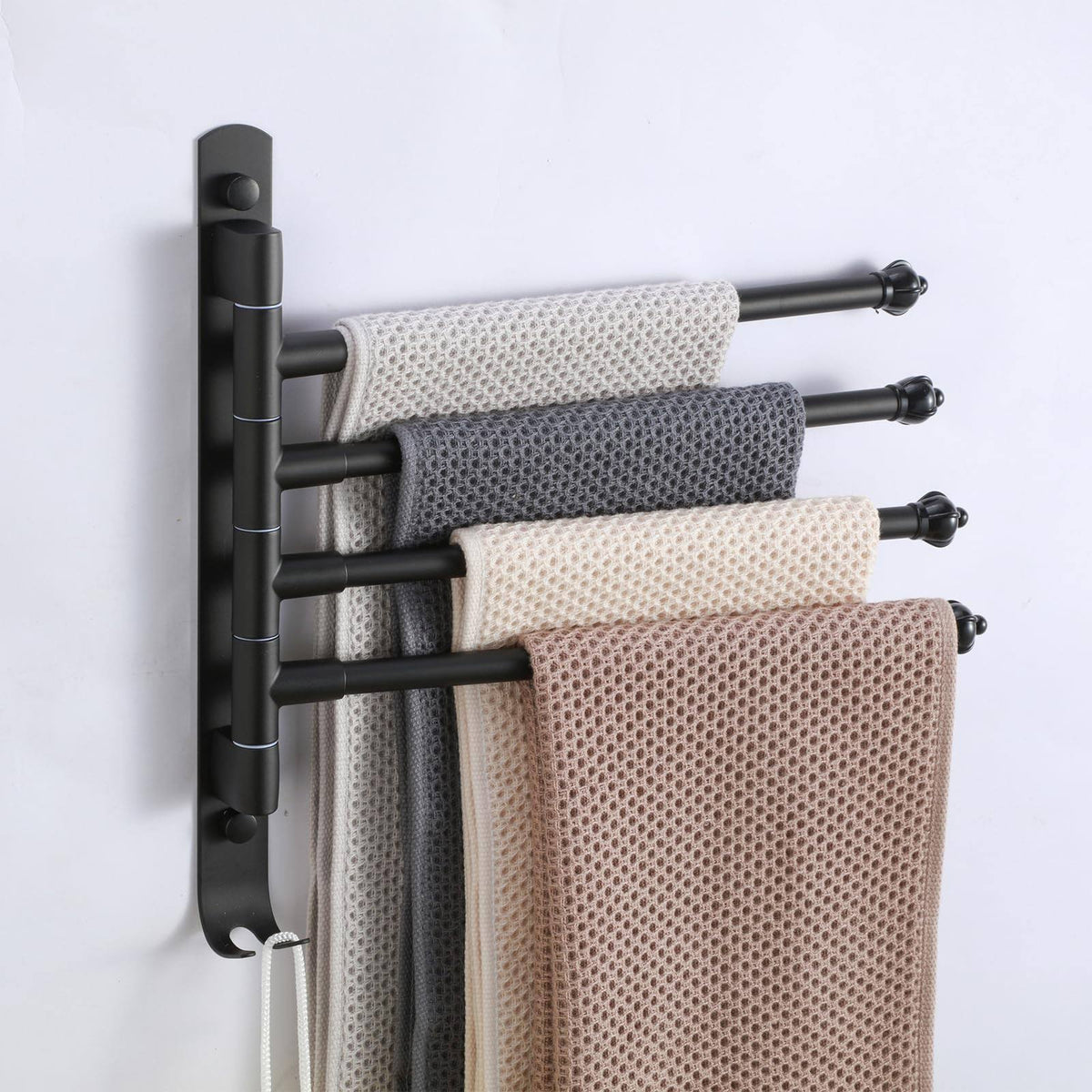 OURVII Bathroom Towel Rack Swivel Hanger Towel Bar Wall Mounted Door Towel Rack Space Saving Storage - Product image 1