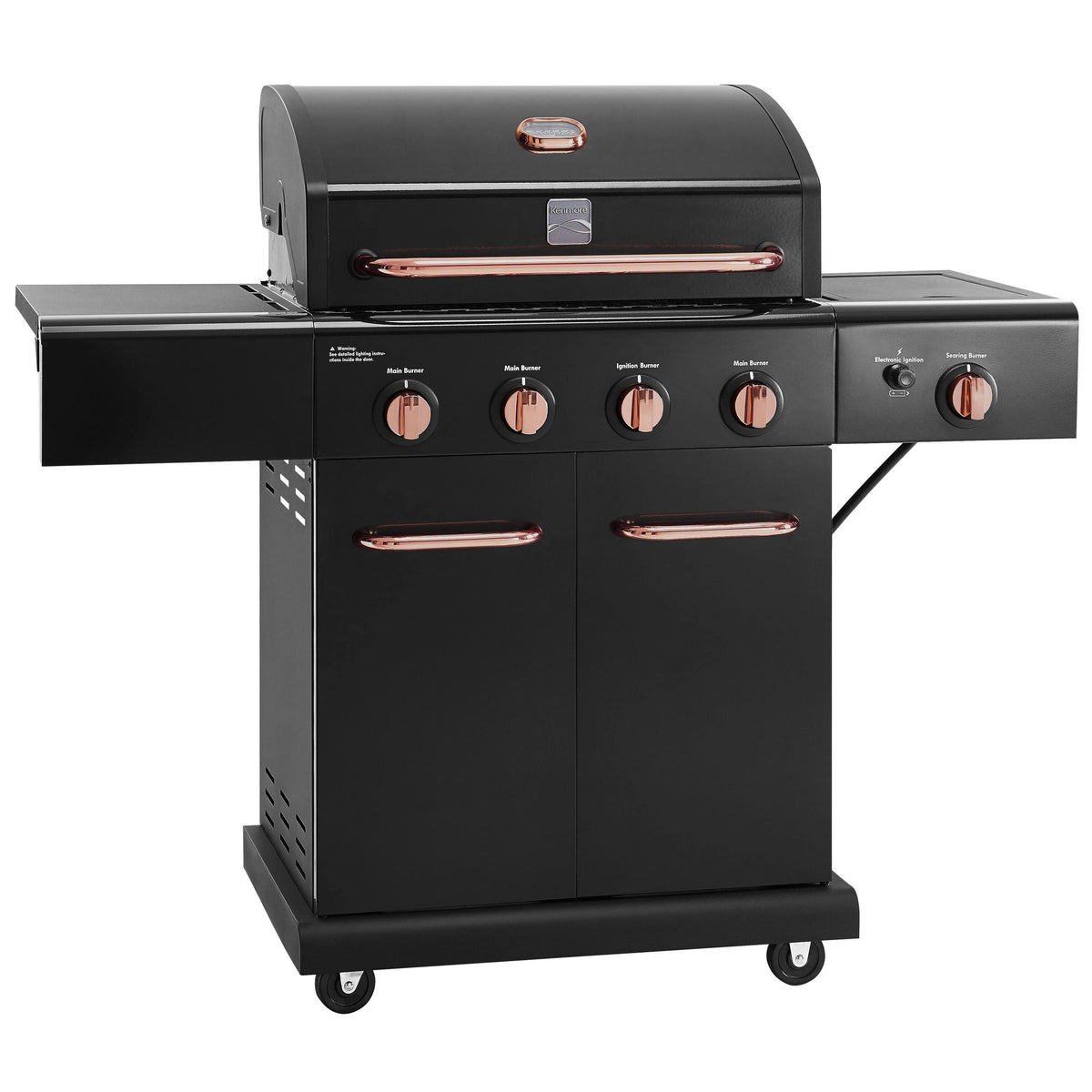 Kenmore 4 Burner with Searing Side Burner Propane Gas Grill in Black with Copper Accents - Product image 1