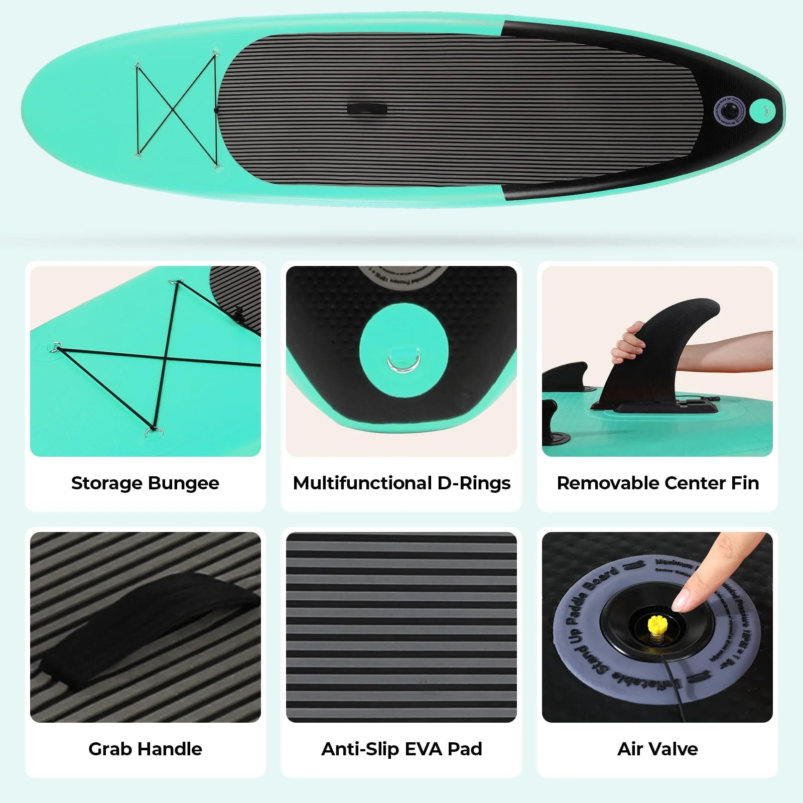 Arlopu Portable 10' Inflatable Stand up Paddle Board with Aluminum Paddle, Leash - Product image 6