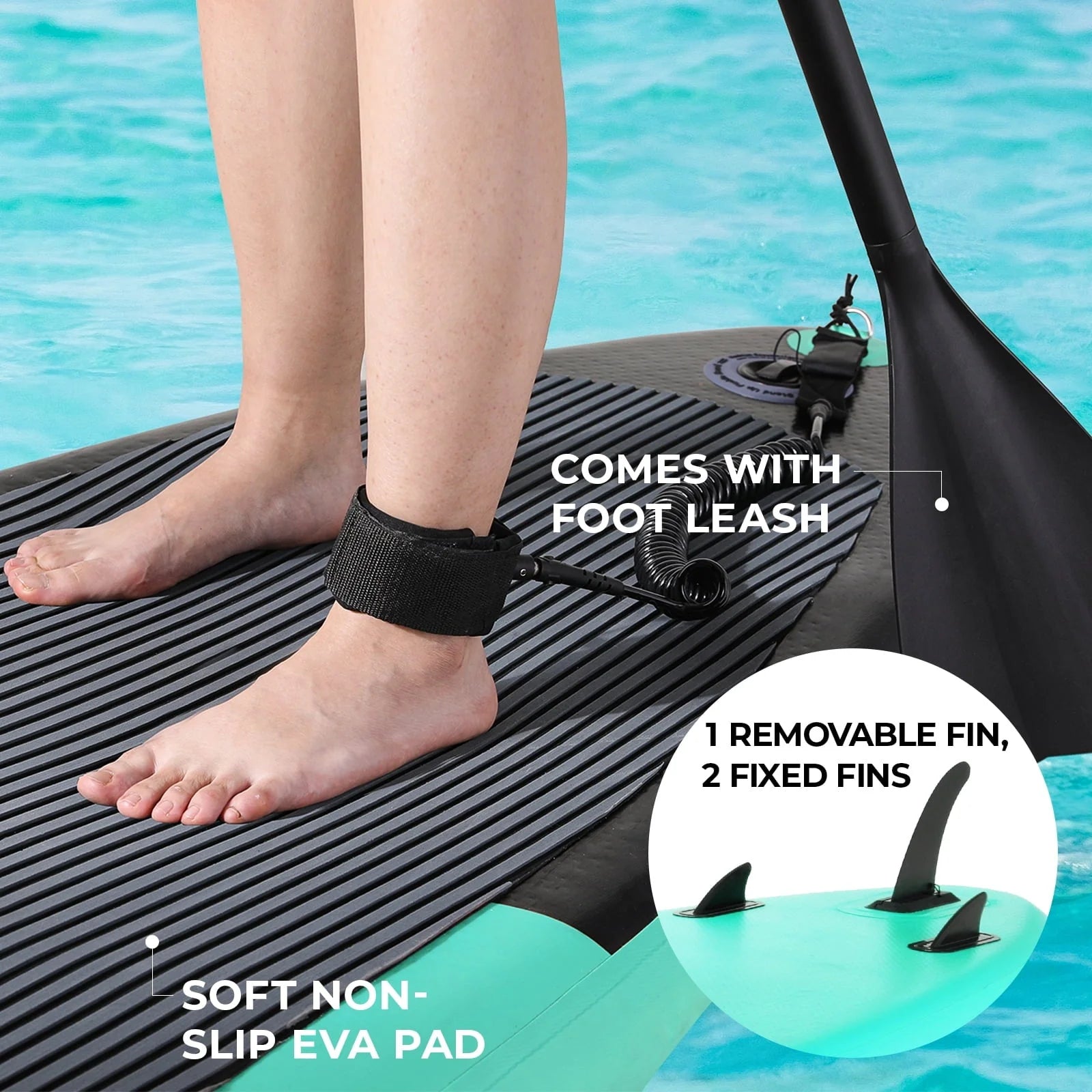 Arlopu Portable 10' Inflatable Stand up Paddle Board with Aluminum Paddle, Leash - Product image 8